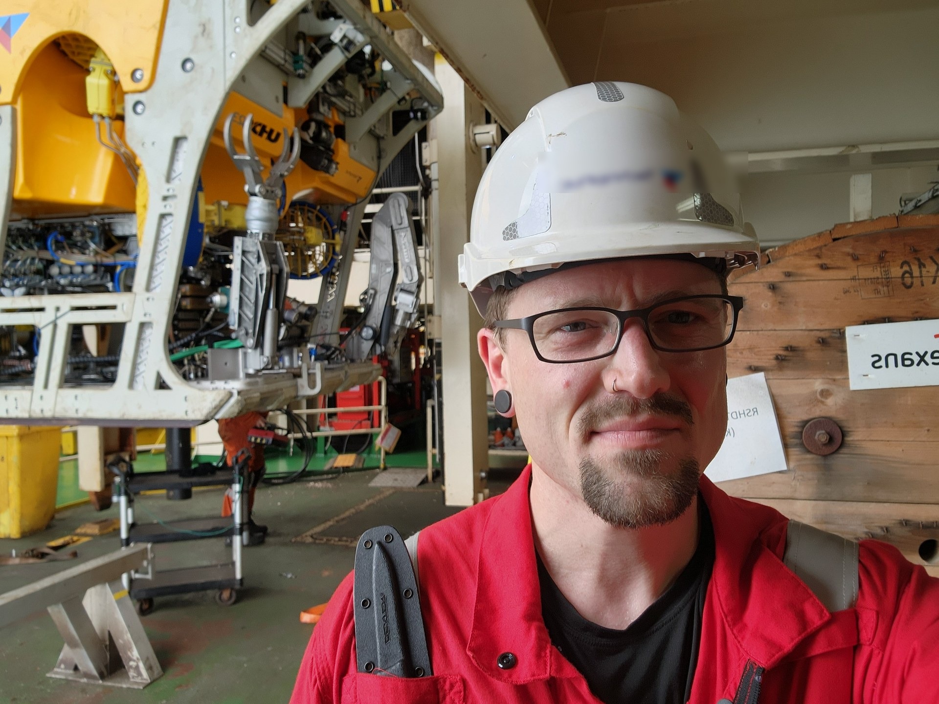 David Michael Johnson, Founder of OCSMARINE LLC, on the deck of a subsea construction vessel